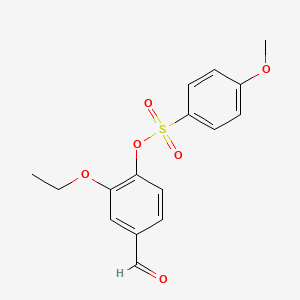 molecular formula C16H16O6S B2643803 2-乙氧基-4-甲酰基苯基 4-甲氧基苯磺酸酯 CAS No. 431929-61-2