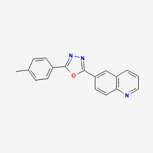 molecular formula C18H13N3O B2643822 6-[5-(4-甲基苯基)-1,3,4-恶二唑-2-基]喹啉 CAS No. 866018-97-5