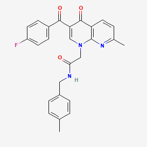 2-(3-(4-fluorobenzoyl)-7-methyl-4-oxo-1,8-naphthyridin-1(4H)-yl)-N-(4-methylbenzyl)acetamide