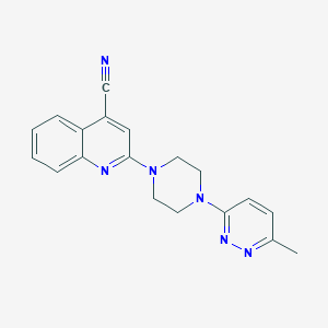 molecular formula C19H18N6 B2643832 2-[4-(6-Methylpyridazin-3-yl)piperazin-1-yl]quinoline-4-carbonitrile CAS No. 2415470-10-7