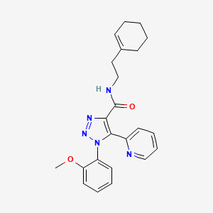 molecular formula C23H25N5O2 B2643836 N-(2-环己-1-烯-1-基乙基)-1-(2-甲氧基苯基)-5-吡啶-2-基-1H-1,2,3-三唑-4-甲酰胺 CAS No. 1396686-55-7