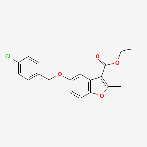 molecular formula C19H17ClO4 B2643844 5-[(4-氯苯基)甲氧基]-2-甲基-1-苯并呋喃-3-羧酸乙酯 CAS No. 300674-39-9