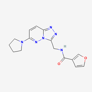 molecular formula C15H16N6O2 B2643849 N-((6-(吡咯烷-1-基)-[1,2,4]三唑并[4,3-b]哒嗪-3-基)甲基)呋喃-3-甲酰胺 CAS No. 2034324-17-7