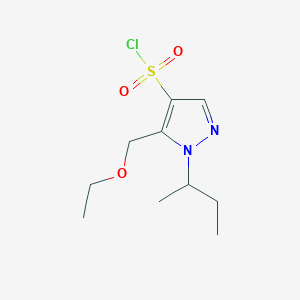 molecular formula C10H17ClN2O3S B2643851 1-sec-butyl-5-(ethoxymethyl)-1H-pyrazole-4-sulfonyl chloride CAS No. 1856048-56-0