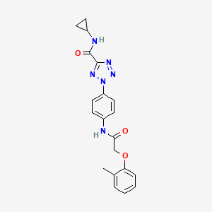 molecular formula C20H20N6O3 B2643854 N-cyclopropyl-2-(4-(2-(o-tolyloxy)acetamido)phenyl)-2H-tetrazole-5-carboxamide CAS No. 1396798-24-5