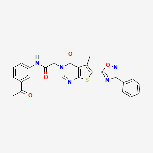 N-(3-acetylphenyl)-2-(5-methyl-4-oxo-6-(3-phenyl-1,2,4-oxadiazol-5-yl)thieno[2,3-d]pyrimidin-3(4H)-yl)acetamide