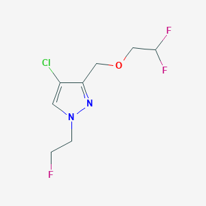 molecular formula C8H10ClF3N2O B2643859 4-chloro-3-[(2,2-difluoroethoxy)methyl]-1-(2-fluoroethyl)-1H-pyrazole CAS No. 1856097-87-4