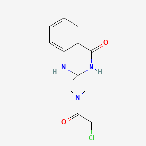 molecular formula C12H12ClN3O2 B2643862 1'-(2-Chloroacetyl)spiro[1,3-dihydroquinazoline-2,3'-azetidine]-4-one CAS No. 2411267-61-1