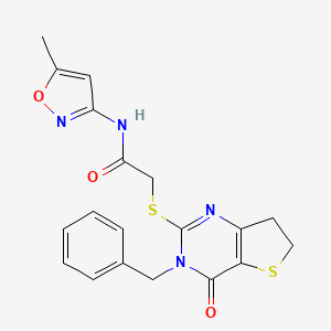 2-((3-benzyl-4-oxo-3,4,6,7-tetrahydrothieno[3,2-d]pyrimidin-2-yl)thio)-N-(5-methylisoxazol-3-yl)acetamide