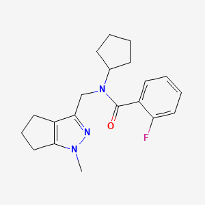 N-cyclopentyl-2-fluoro-N-((1-methyl-1,4,5,6-tetrahydrocyclopenta[c]pyrazol-3-yl)methyl)benzamide