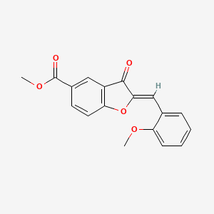 molecular formula C18H14O5 B2643876 (Z)-methyl 2-(2-methoxybenzylidene)-3-oxo-2,3-dihydrobenzofuran-5-carboxylate CAS No. 75792-15-3