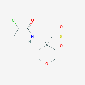 2-Chloro-N-[[4-(methylsulfonylmethyl)oxan-4-yl]methyl]propanamide
