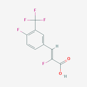 molecular formula C10H5F5O2 B2643896 2-氟-3-[4-氟-3-(三氟甲基)苯基]丙-2-烯酸 CAS No. 1564157-26-1