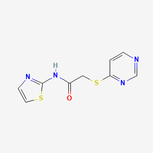 molecular formula C9H8N4OS2 B2643900 2-(pyrimidin-4-ylthio)-N-(thiazol-2-yl)acetamide CAS No. 1226431-27-1