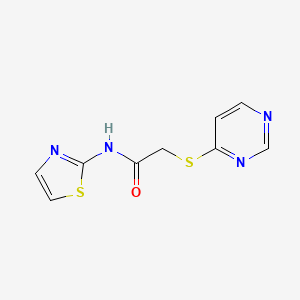 molecular formula C9H8N4OS2 B2643900 2-(嘧啶-4-基硫代)-N-(噻唑-2-基)乙酰胺 CAS No. 1226431-27-1