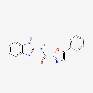 molecular formula C17H12N4O2 B2643902 N-(1H-benzo[d]imidazol-2-yl)-5-phenyloxazole-2-carboxamide CAS No. 1795297-83-4