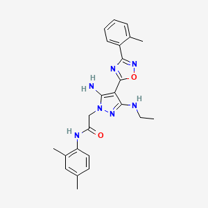 2-(5-amino-3-(ethylamino)-4-(3-(o-tolyl)-1,2,4-oxadiazol-5-yl)-1H-pyrazol-1-yl)-N-(2,4-dimethylphenyl)acetamide