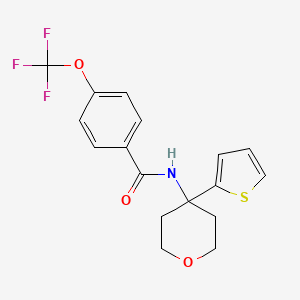 N-(4-(thiophen-2-yl)tetrahydro-2H-pyran-4-yl)-4-(trifluoromethoxy)benzamide
