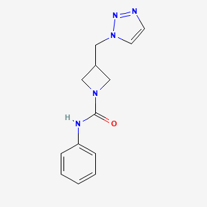 molecular formula C13H15N5O B2643911 N-Phenyl-3-(triazol-1-ylmethyl)azetidine-1-carboxamide CAS No. 2309189-48-6