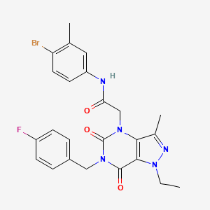N-(4-bromo-3-methylphenyl)-2-(1-ethyl-6-(4-fluorobenzyl)-3-methyl-5,7-dioxo-6,7-dihydro-1H-pyrazolo[4,3-d]pyrimidin-4(5H)-yl)acetamide