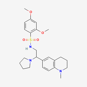molecular formula C24H33N3O4S B2643919 2,4-dimethoxy-N-(2-(1-methyl-1,2,3,4-tetrahydroquinolin-6-yl)-2-(pyrrolidin-1-yl)ethyl)benzenesulfonamide CAS No. 946266-08-6