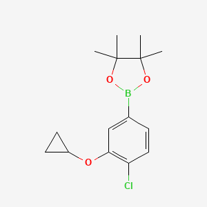 molecular formula C15H20BClO3 B2643924 2-(4-Chloro-3-cyclopropoxyphenyl)-4,4,5,5-tetramethyl-1,3,2-dioxaborolane CAS No. 1709860-89-8