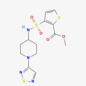 molecular formula C13H16N4O4S3 B2643926 Methyl 3-{[1-(1,2,5-thiadiazol-3-yl)piperidin-4-yl]sulfamoyl}thiophene-2-carboxylate CAS No. 2097897-44-2