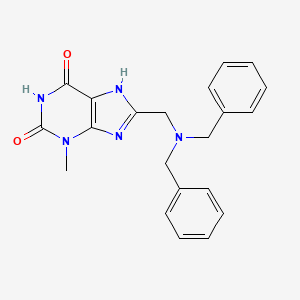molecular formula C21H21N5O2 B2643931 8-[(dibenzylamino)methyl]-3-methyl-7H-purine-2,6-dione CAS No. 868143-56-0