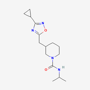 molecular formula C15H24N4O2 B2643932 3-((3-cyclopropyl-1,2,4-oxadiazol-5-yl)methyl)-N-isopropylpiperidine-1-carboxamide CAS No. 1706233-09-1