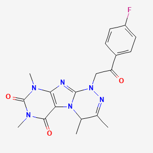 molecular formula C19H19FN6O3 B2643933 1-[2-(4-Fluorophenyl)-2-oxoethyl]-3,4,7,9-tetramethyl-4H-purino[8,7-c][1,2,4]triazine-6,8-dione CAS No. 898413-05-3