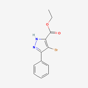 molecular formula C12H11BrN2O2 B2643946 4-溴-5-苯基-1H-吡唑-3-羧酸乙酯 CAS No. 179110-53-3