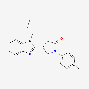 molecular formula C21H23N3O B2643952 1-(4-Methylphenyl)-4-(1-propylbenzimidazol-2-yl)pyrrolidin-2-one CAS No. 577698-83-0