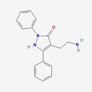 molecular formula C17H17N3O B2643955 4-(2-氨基乙基)-2,5-二苯基-1,2-二氢-3H-吡唑-3-酮 CAS No. 878208-72-1