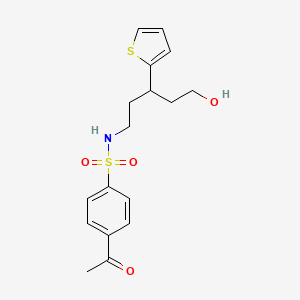 4-acetyl-N-(5-hydroxy-3-(thiophen-2-yl)pentyl)benzenesulfonamide