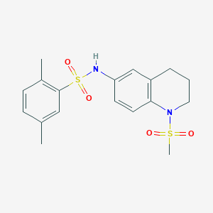 molecular formula C18H22N2O4S2 B2643989 2,5-二甲基-N-(1-甲基磺酰基-3,4-二氢-2H-喹啉-6-基)苯磺酰胺 CAS No. 899751-96-3