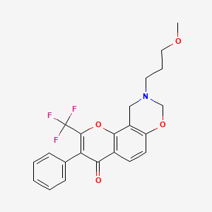 9-(3-methoxypropyl)-3-phenyl-2-(trifluoromethyl)-9,10-dihydrochromeno[8,7-e][1,3]oxazin-4(8H)-one