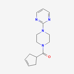 molecular formula C14H18N4O B2644002 Cyclopent-3-en-1-yl-(4-pyrimidin-2-ylpiperazin-1-yl)methanone CAS No. 2310014-38-9
