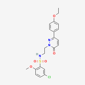 molecular formula C21H22ClN3O5S B2644004 5-氯代-N-(2-(3-(4-乙氧基苯基)-6-氧代嘧啶-1(6H)-基)乙基)-2-甲氧基苯磺酰胺 CAS No. 921514-23-0