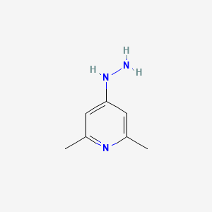 molecular formula C7H11N3 B2644005 吡啶，4-肼基-2,6-二甲基- CAS No. 855643-34-4