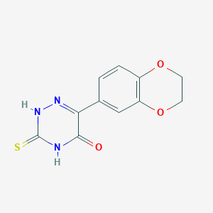 molecular formula C11H9N3O3S B2644008 6-(2,3-Dihydro-1,4-benzodioxin-6-yl)-3-sulfanyl-4,5-dihydro-1,2,4-triazin-5-one CAS No. 874754-24-2