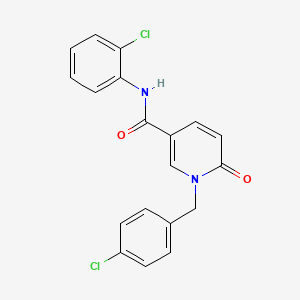 molecular formula C19H14Cl2N2O2 B2644011 N-(2-chlorophenyl)-1-[(4-chlorophenyl)methyl]-6-oxopyridine-3-carboxamide CAS No. 941953-94-2