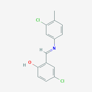 molecular formula C14H11Cl2NO B2644014 4-chloro-2-{(E)-[(3-chloro-4-methylphenyl)imino]methyl}phenol CAS No. 1993626-49-5