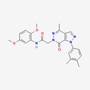 molecular formula C24H25N5O4 B2644015 N-(2,5-dimethoxyphenyl)-2-(1-(3,4-dimethylphenyl)-4-methyl-7-oxo-1H-pyrazolo[3,4-d]pyridazin-6(7H)-yl)acetamide CAS No. 942009-45-2