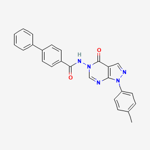 molecular formula C25H19N5O2 B2644017 N-(4-oxo-1-(p-tolyl)-1H-pyrazolo[3,4-d]pyrimidin-5(4H)-yl)-[1,1'-biphenyl]-4-carboxamide CAS No. 900008-11-9