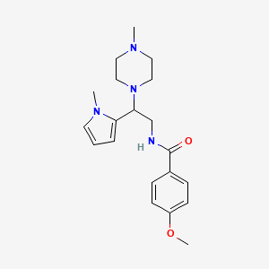 4-methoxy-N-(2-(1-methyl-1H-pyrrol-2-yl)-2-(4-methylpiperazin-1-yl)ethyl)benzamide