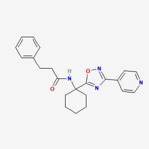 molecular formula C22H24N4O2 B2644022 3-phenyl-N-[1-(3-pyridin-4-yl-1,2,4-oxadiazol-5-yl)cyclohexyl]propanamide CAS No. 1326933-49-6