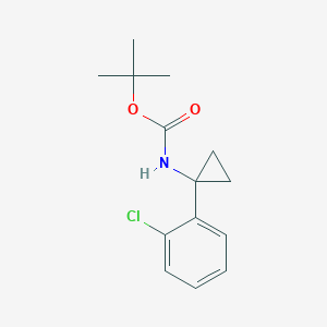 molecular formula C14H18ClNO2 B2644027 叔丁基 N-[1-(2-氯苯基)环丙基]氨基甲酸酯 CAS No. 1332765-98-6