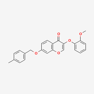 molecular formula C24H20O5 B2644029 3-(2-甲氧基苯氧基)-7-[(4-甲基苯基)甲氧基]色满-4-酮 CAS No. 637751-66-7