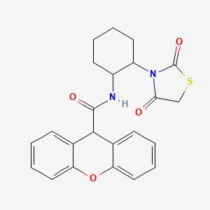 molecular formula C23H22N2O4S B2644030 N-(2-(2,4-二氧代噻唑烷-3-基)环己基)-9H-呫吨-9-甲酰胺 CAS No. 1206996-06-6
