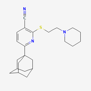 6-(1-Adamantyl)-2-[(2-piperidin-1-ylethyl)thio]nicotinonitrile